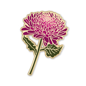 Chrysanthemum Flower Enamel Pin | November Birth Month Flower