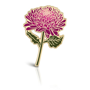 Chrysanthemum Flower Enamel Pin | November Birth Month Flower