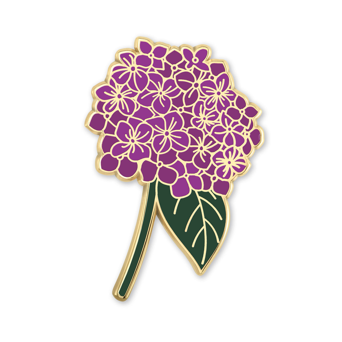 Purple Hydrangea Enamel Pin