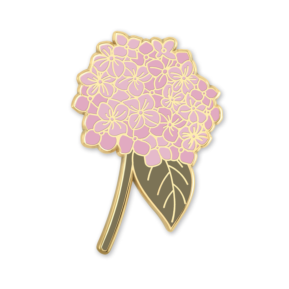 Pink Hydrangea Enamel Pin