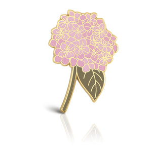 Hydrangea (Pink) Flower Enamel Pin | Wedding Lapel Pin
