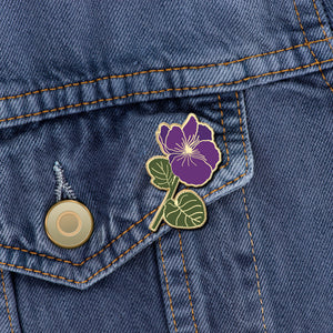 Violet Flower Enamel Pin | February Birth Month Flower