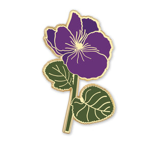 Violet Flower Enamel Pin | February Birth Month Flower