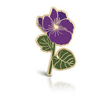 Load image into Gallery viewer, Violet Flower Enamel Pin | February Birth Month Flower
