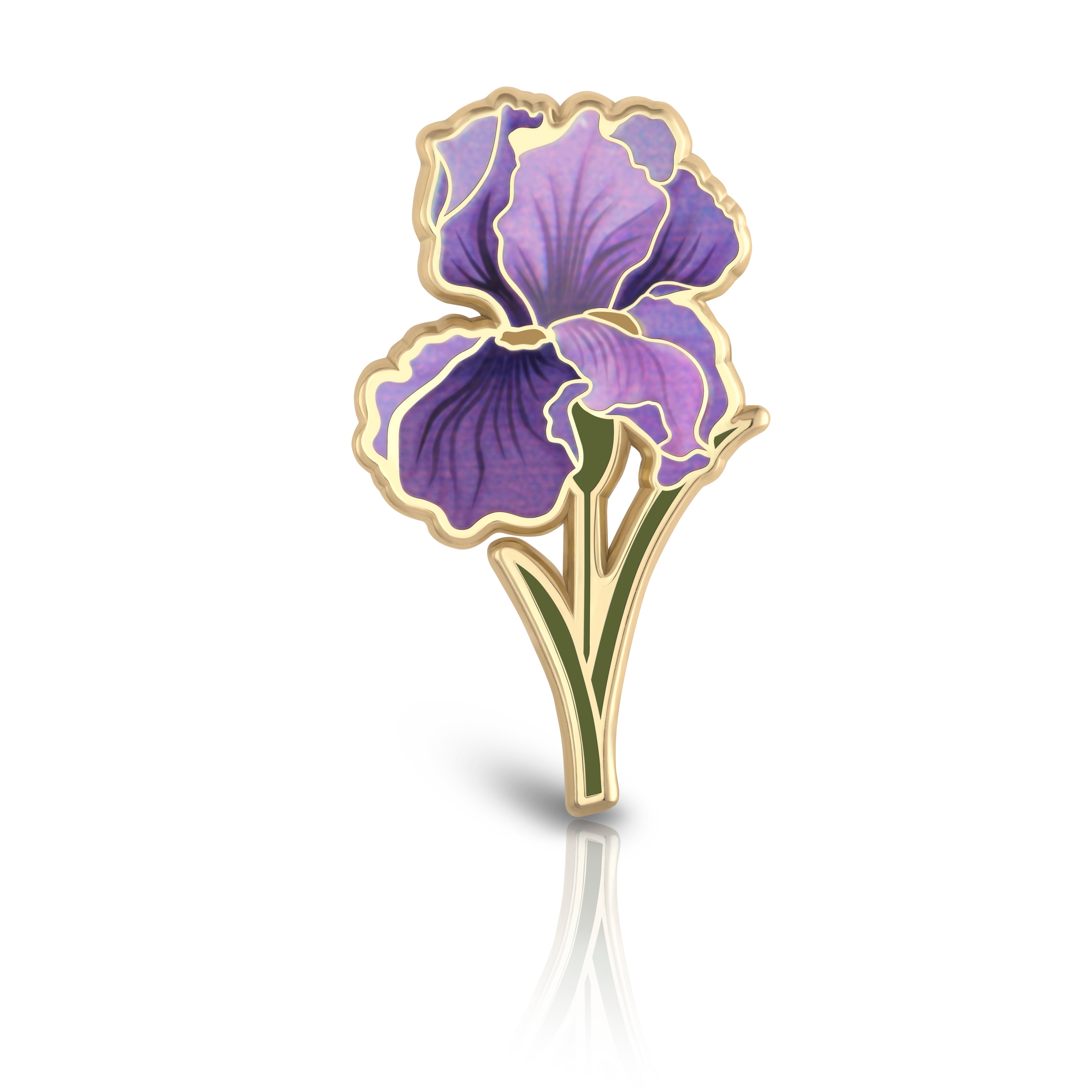 Iris Flower Enamel Pin | February Birth Month Flower