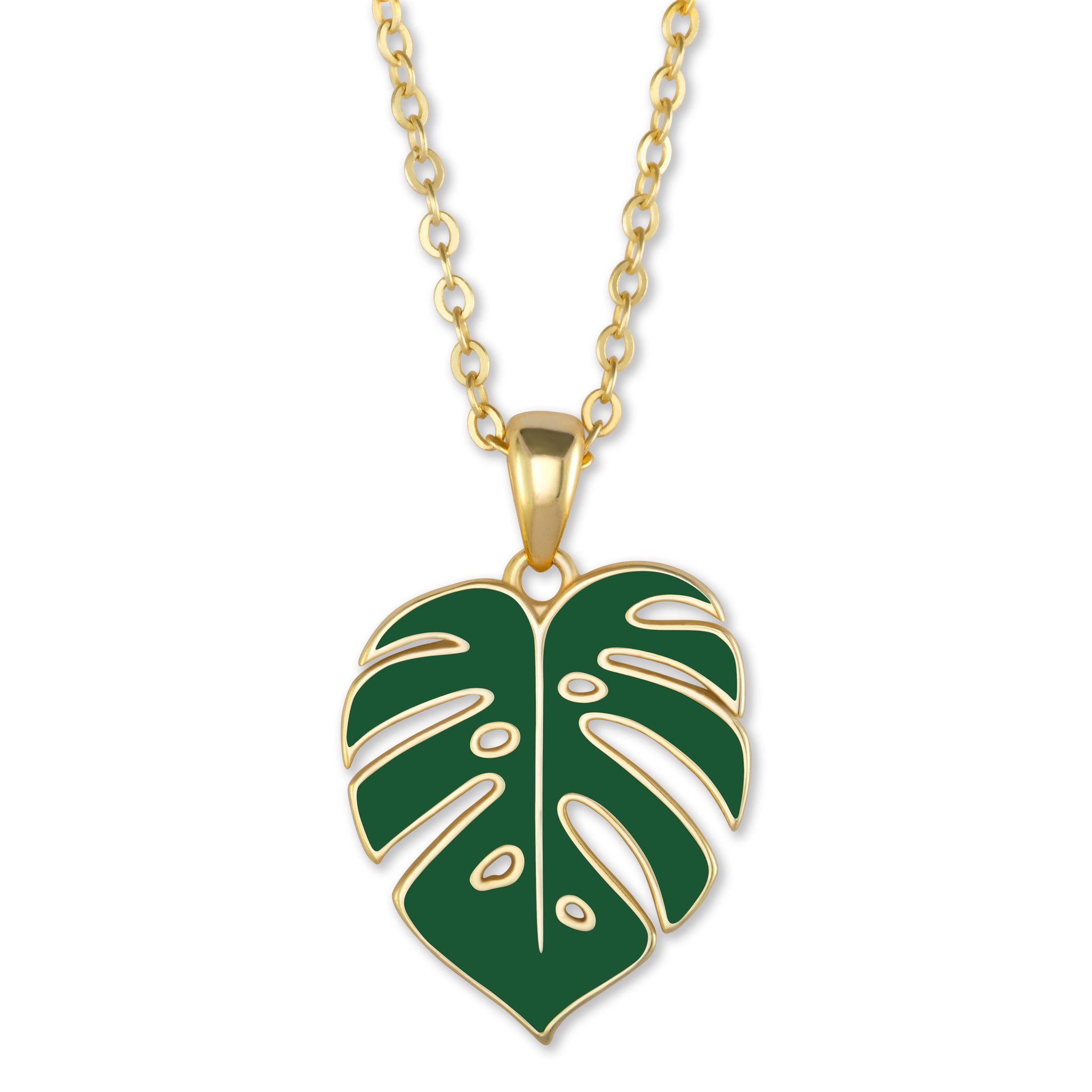monstera deliciosa gold pendant Monstera Leaf Necklace Dainty Sterling Silver Tropical Leaf Pendant