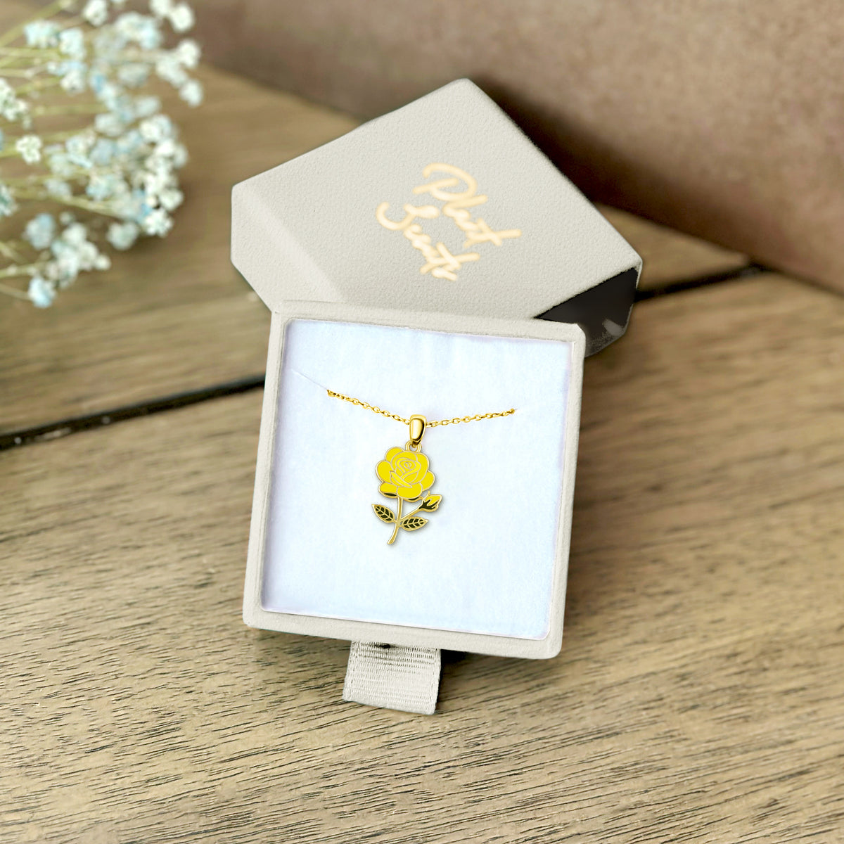 Yellow Rose Necklace