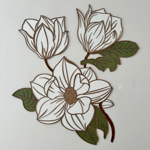 DIY Magnolia Wall Decor Kit  Wooden Magnolia Flower Art