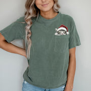 Christmas Cat Pocket T-Shirt