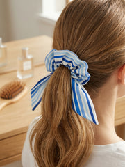 Blue Striped Scrunchie