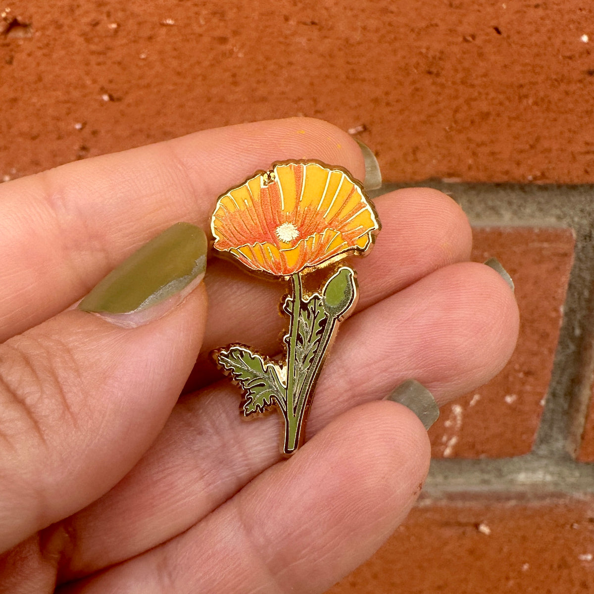 California Poppy Enamel Pin