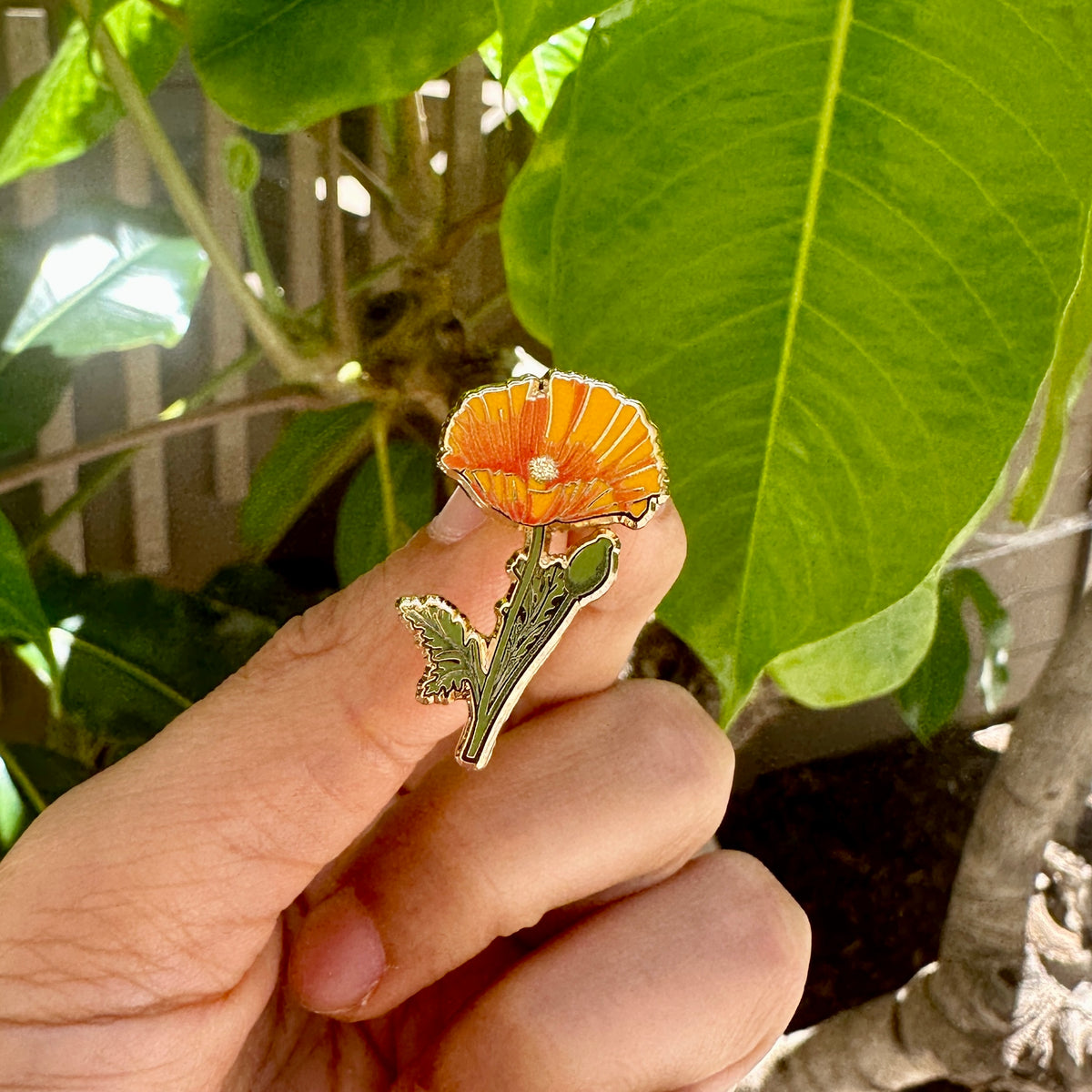 California Poppy Enamel Pin