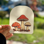 Load image into Gallery viewer, Mushroom Suncatcher • Amanita Toadstool Decal • Cottagecore Nature Sticker
