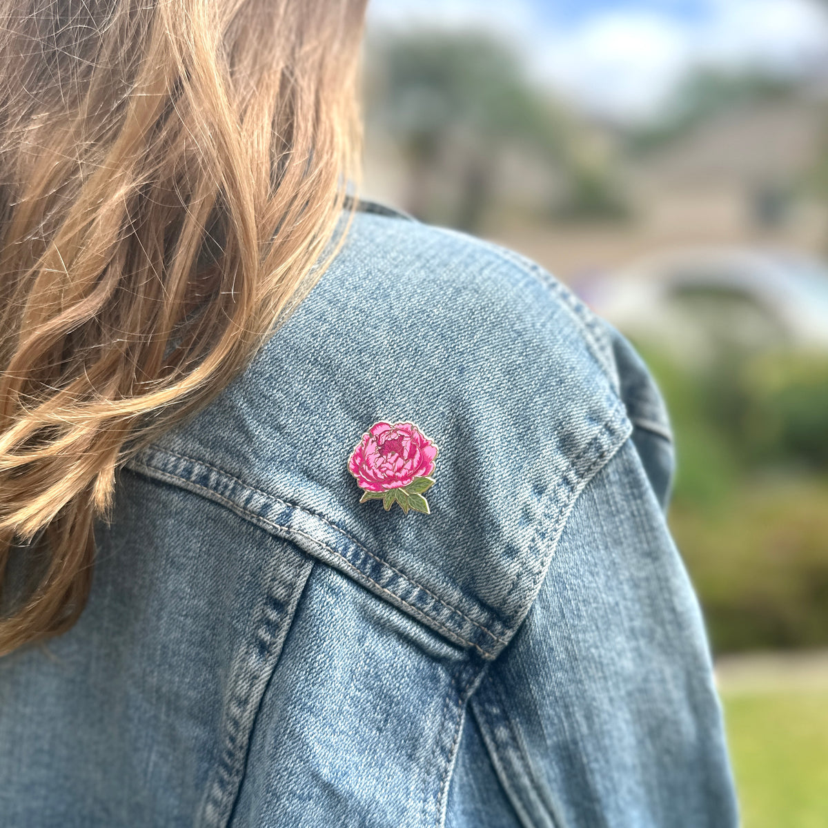 Peony Bloom Enamel Pin