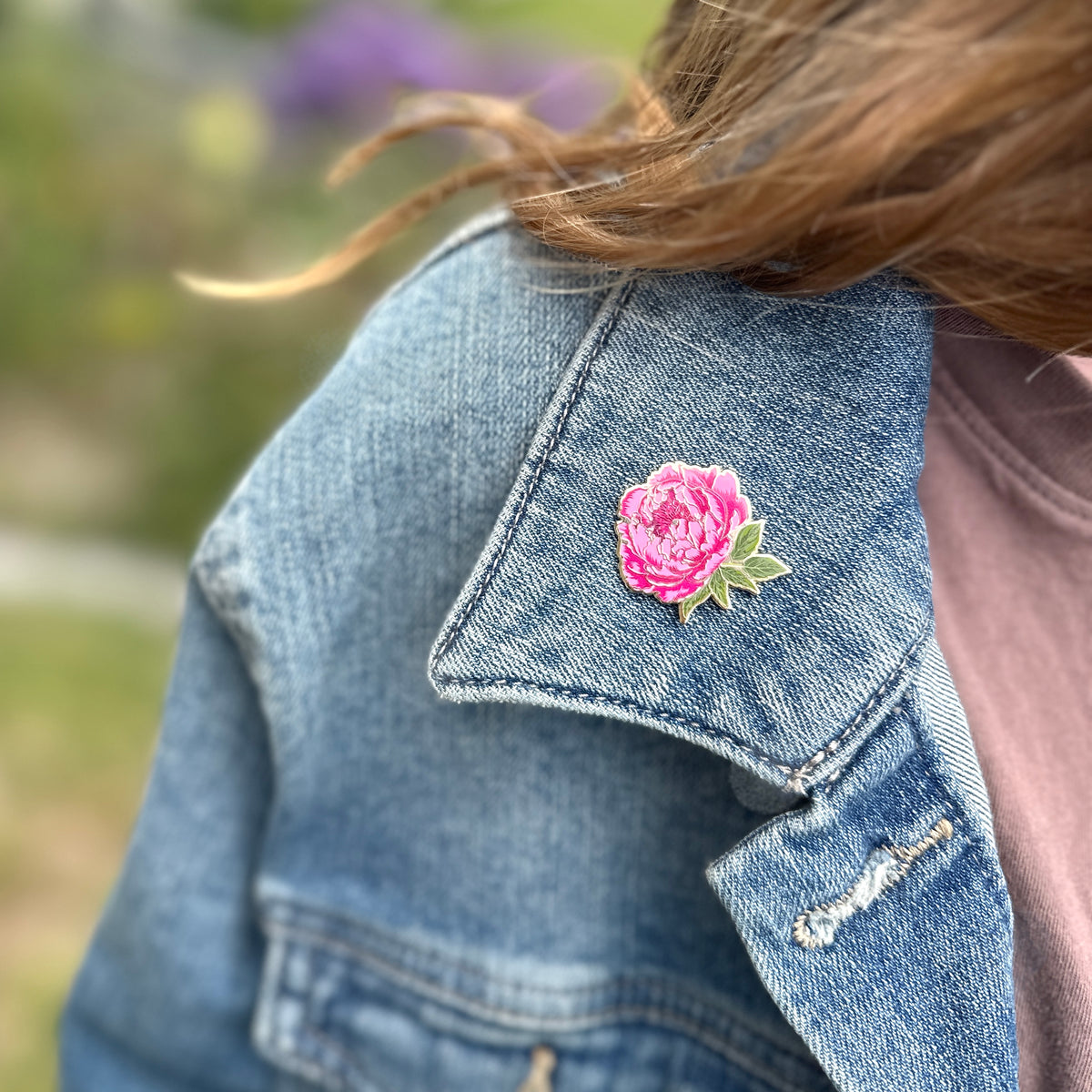 Peony Bloom Enamel Pin