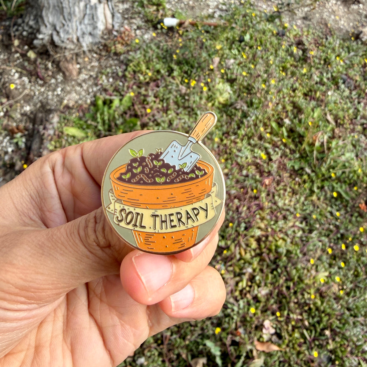 Soil Therapy Enamel Pin