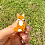 Load image into Gallery viewer, Cute Fox Enamel Pin Woodland Animal Pin, Fox Lover Gift, Nature Inspired Lapel Pin for Jacket, Backpack or Hat
