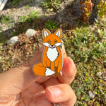 Load image into Gallery viewer, Cute Fox Enamel Pin Woodland Animal Pin, Fox Lover Gift, Nature Inspired Lapel Pin for Jacket, Backpack or Hat
