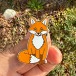 Load image into Gallery viewer, Cute Fox Enamel Pin Woodland Animal Pin, Fox Lover Gift, Nature Inspired Lapel Pin for Jacket, Backpack or Hat
