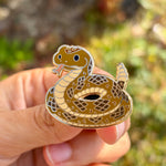 Load image into Gallery viewer, Rattlesnake Enamel Pin, Reptile Lover Gift, Western Desert Animal Pin, Nature Inspired Lapel Pin
