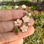 Load image into Gallery viewer, Cherry Blossom Enamel Pin Sakura Flower Pin, Floral Lapel Pin, Spring Flower Gift, Nature Inspired Pin for Jacket or Bag
