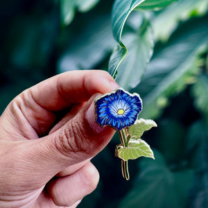 Morning Glory Flower Enamel Pin | September Birth Month Flower