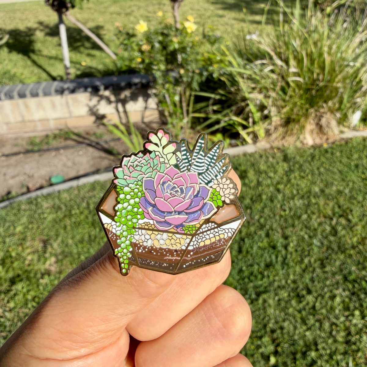 Succulent Terrarium Pin