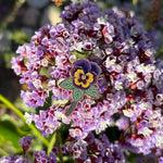 Load image into Gallery viewer, Pansy Flower Enamel Pin – Purple Floral Lapel Pin
