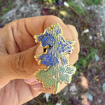 Load image into Gallery viewer, Colorado Columbine Enamel Pin – Blue Columbine Flower Lapel Pin, Colorado State Flower Botanical Badge, Wildflower Gift
