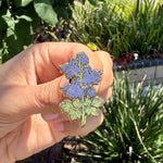 Load image into Gallery viewer, Colorado Columbine Enamel Pin – Blue Columbine Flower Lapel Pin, Colorado State Flower Botanical Badge, Wildflower Gift
