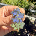Load image into Gallery viewer, Colorado Columbine Enamel Pin – Blue Columbine Flower Lapel Pin, Colorado State Flower Botanical Badge, Wildflower Gift
