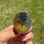 Load image into Gallery viewer, Camping Night Enamel Pin – Campfire Forest Landscape Lapel Pin, Outdoor Adventure Badge, Hiking &amp; Camper Gift
