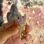 Load image into Gallery viewer, Lavender Flower Enamel Pin | Wedding Lapel Pin  - New Version

