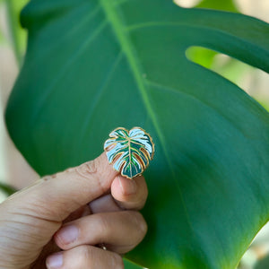 Monstera Variegated Leaf Enamel Pin Plant Enamel Pin Plant Lover Gift