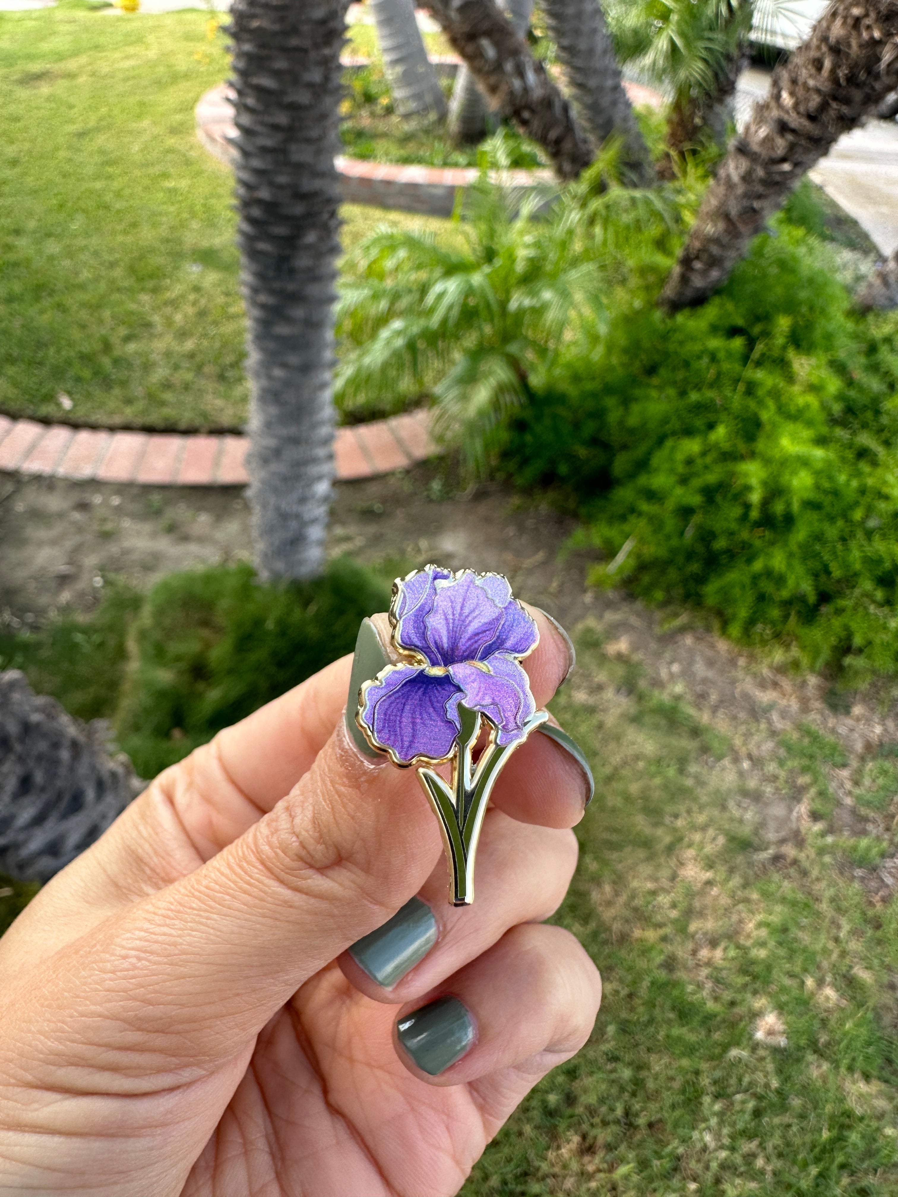 Iris Flower Enamel Pin