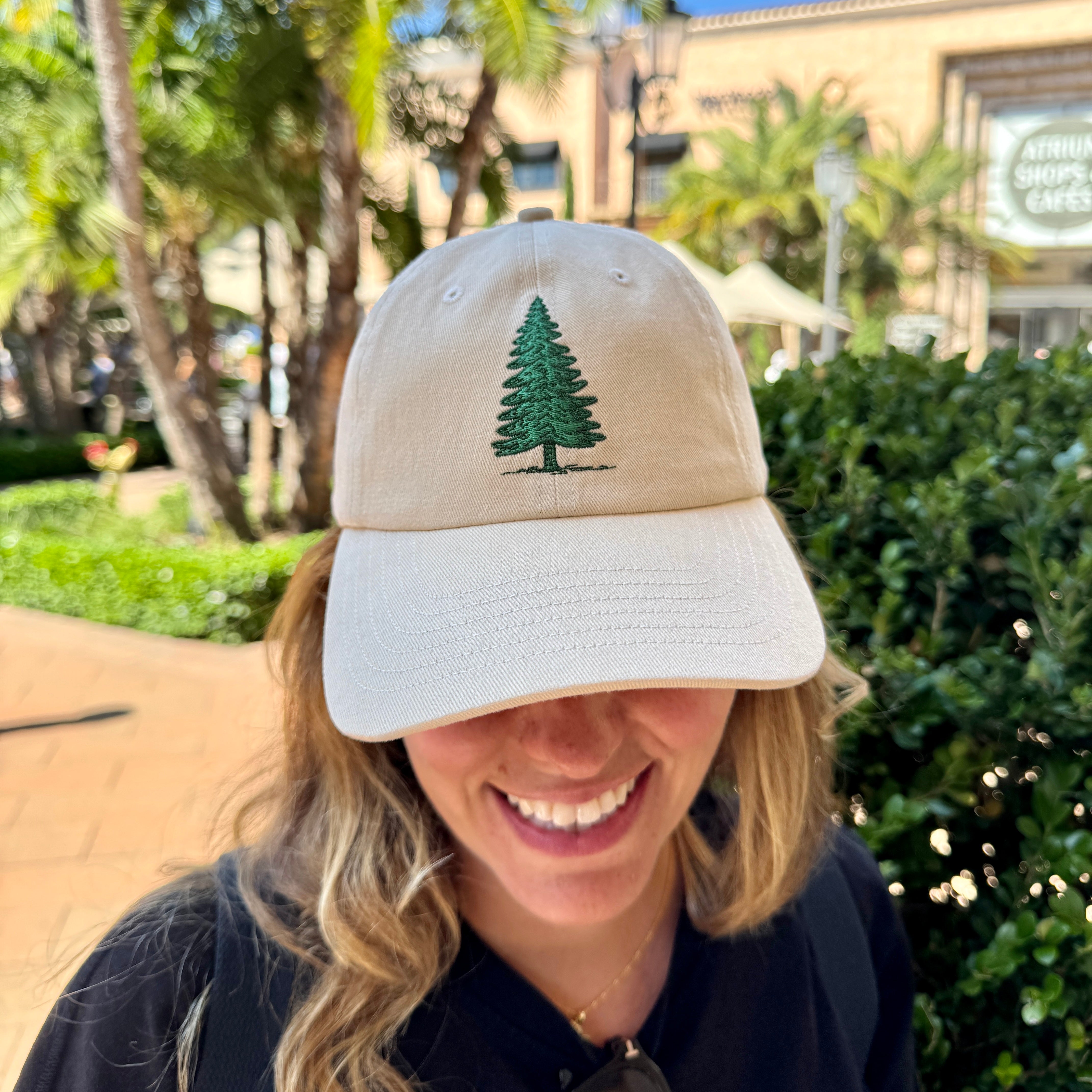 Evergreen Tree Embroidered Dad Hat – Nature Lover's Hiking Hat, Pine Tree Baseball Cap, Birthday Gift for He