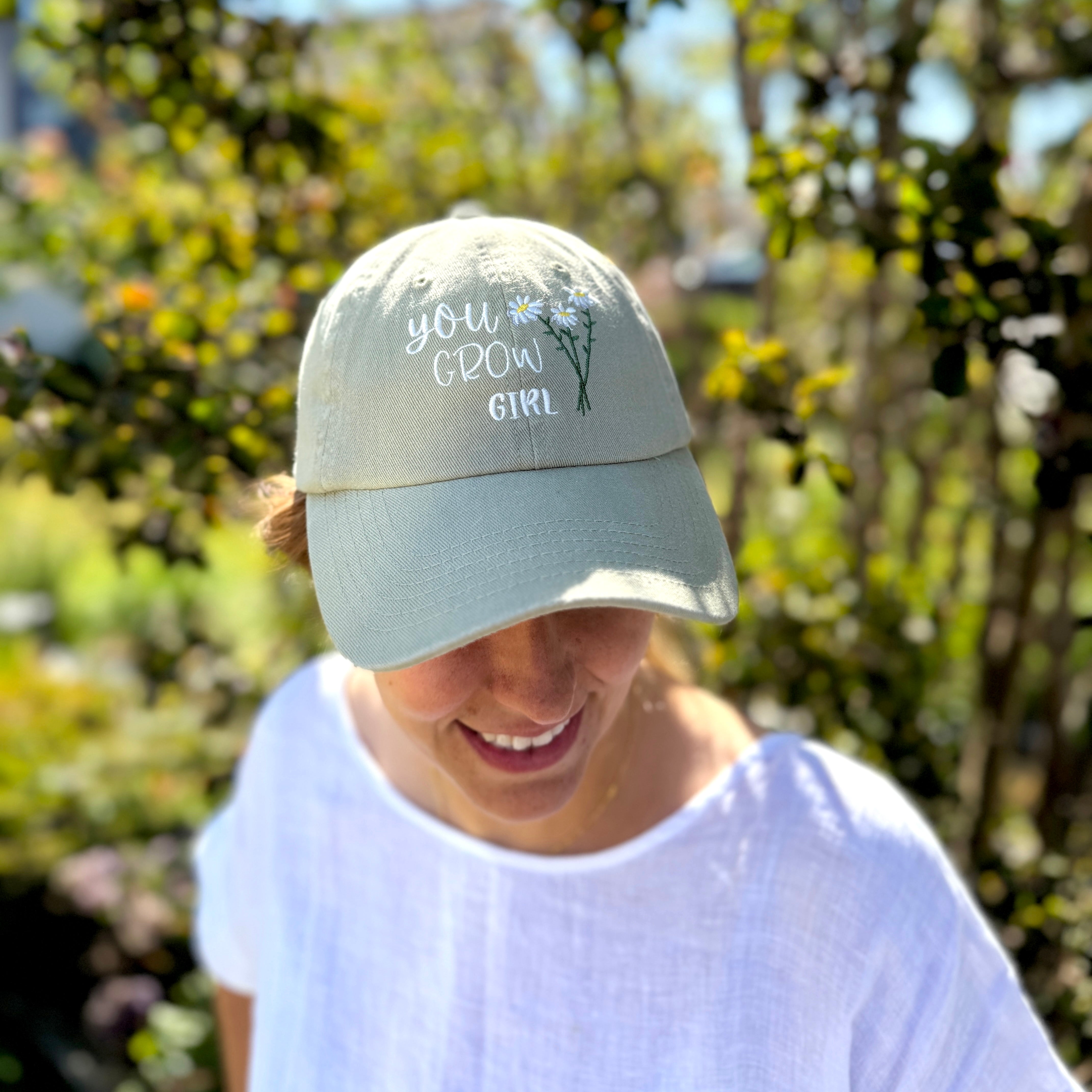 You Grow Girl Vintage Embroidered Hat - Plant Lover's Cap