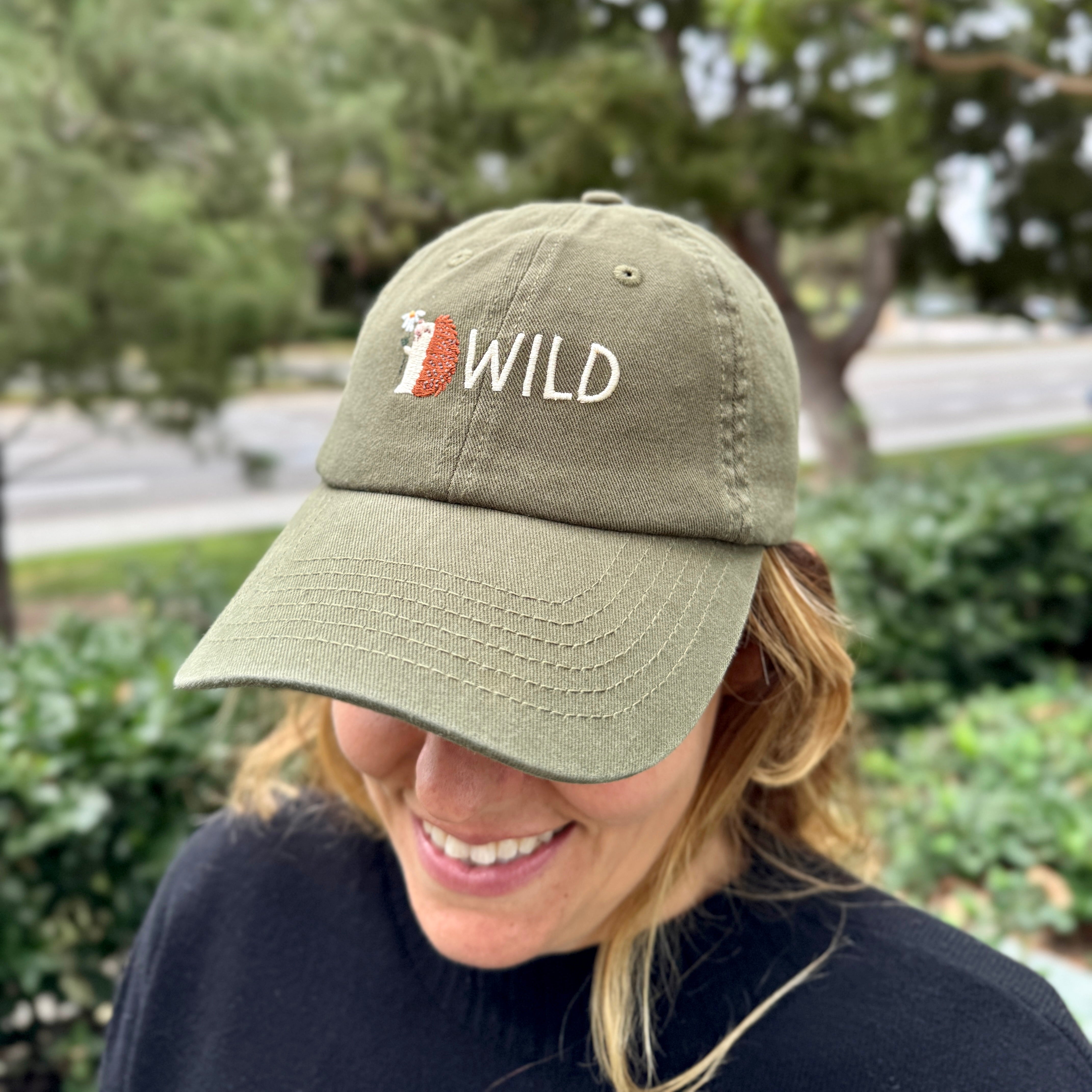 Wild Hedgehog Hat – Cute Hedgehog Embroidered Cap with Flower, Nature-Inspired Animal Lover’s Hat, Adjustable Outdoor Adventure Hat