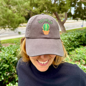 Pothead Cactus Hat – Funny Cactus Embroidered Cap, Nature-Inspired Succulent Lover’s Hat, Adjustable Green Thumb Gift