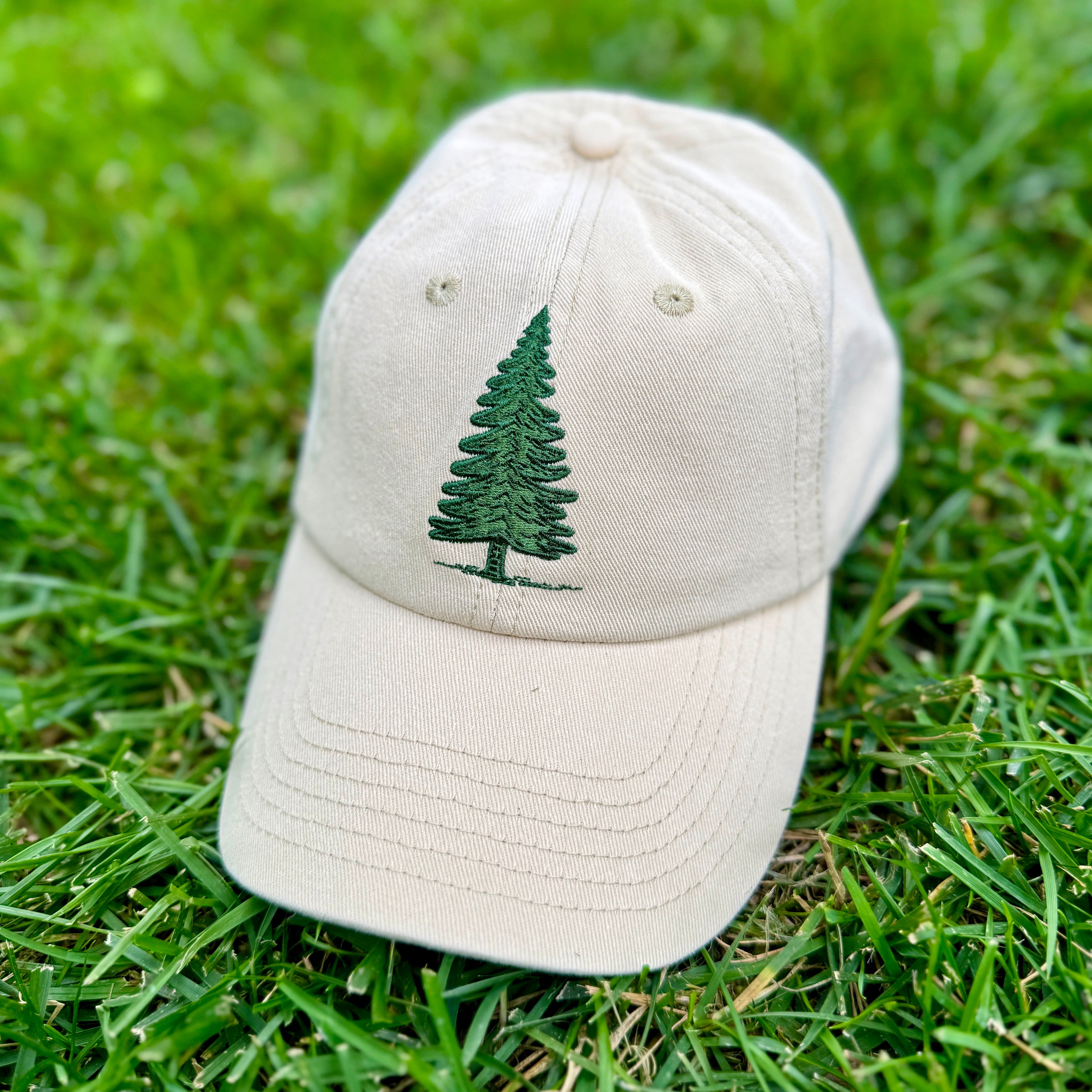 Evergreen Tree Embroidered Dad Hat – Nature Lover's Hiking Hat, Pine Tree Baseball Cap, Birthday Gift for He