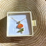 Load image into Gallery viewer, Marigold Necklace – October Birth Flower Jewelry, Dainty Flower Pendant
