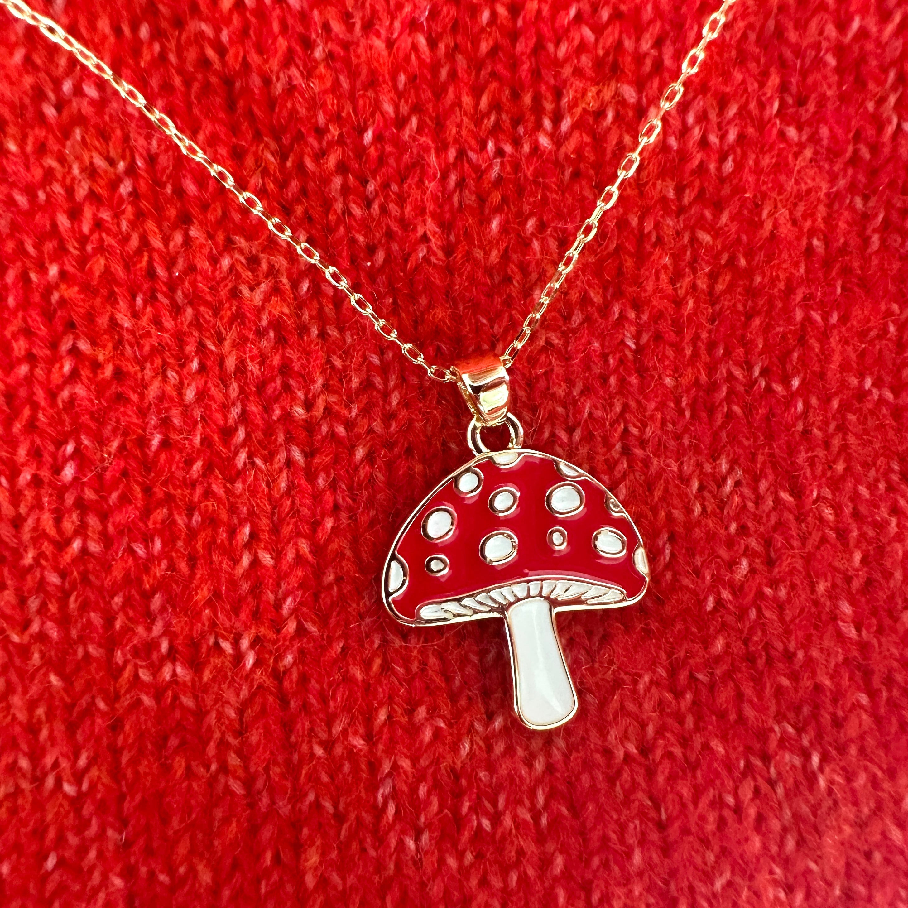 Mushroom Pendant Necklace – Cute Gift for Mushroom Lovers