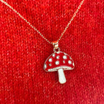 Load image into Gallery viewer, Mushroom Pendant Necklace – Cute Gift for Mushroom Lovers
