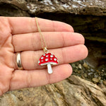 Load image into Gallery viewer, Mushroom Pendant Necklace – Cute Gift for Mushroom Lovers
