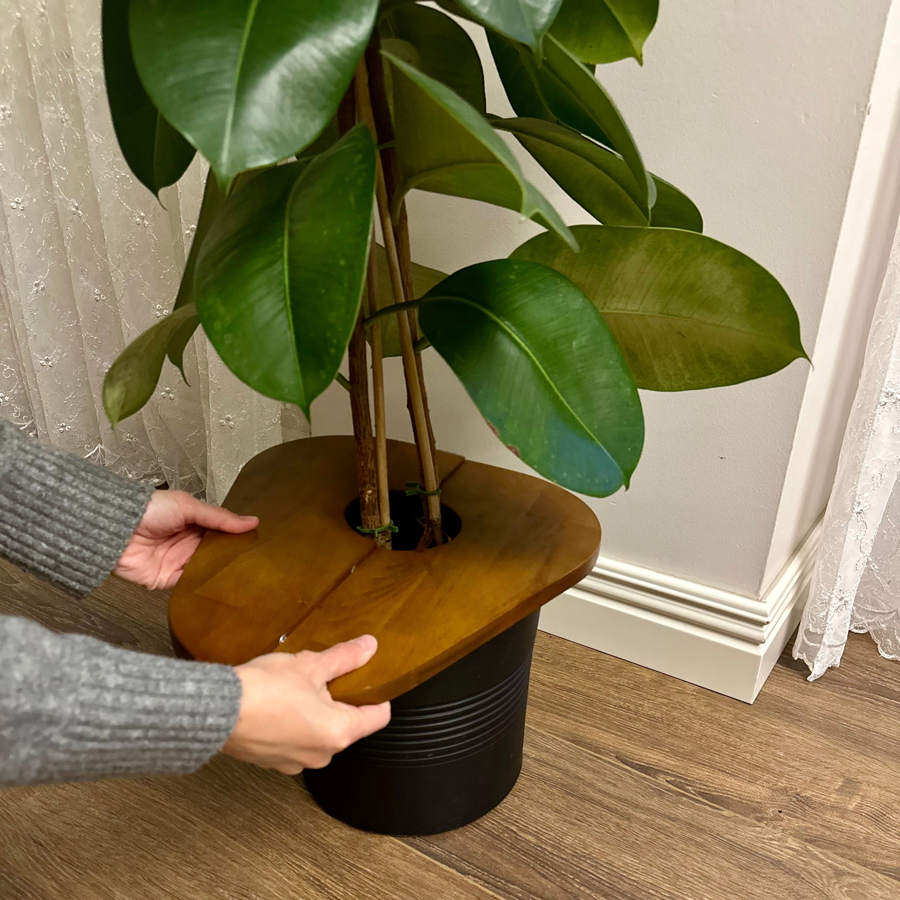 Wood Planter Cover Table – Stylish Plant Table & Multi-Use Tray