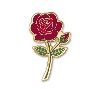 Red Rose Flower Enamel Pin | June Birth Month Flower