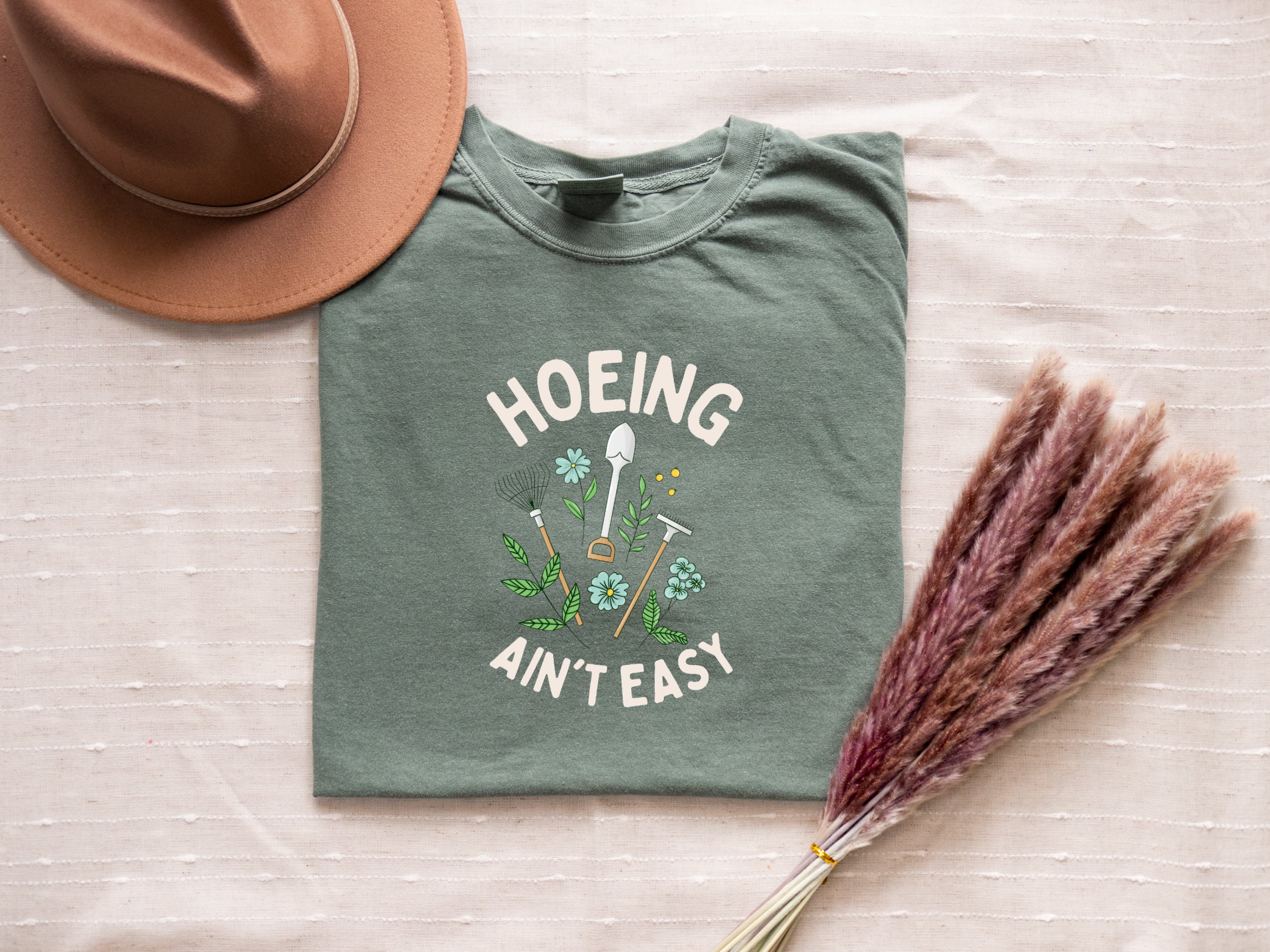 Hoeing Ain't Easy Gardener's Tshirt for Women Comfort Colors Tee