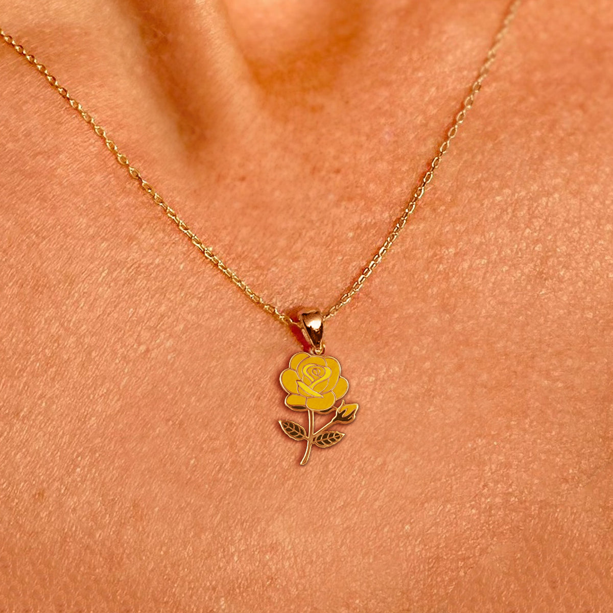 Yellow Rose Necklace