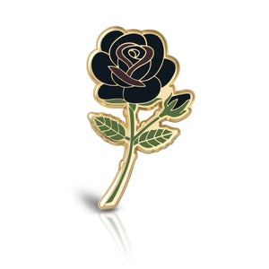 Black Rose Enamel Pin - Dark Floral Lapel Brooch for Unique Style