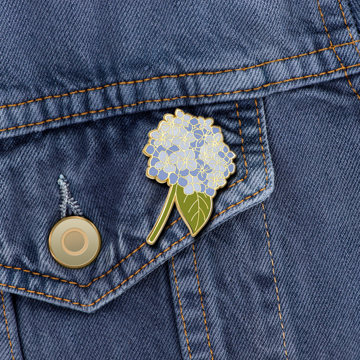 Blue Hydrangea Pin